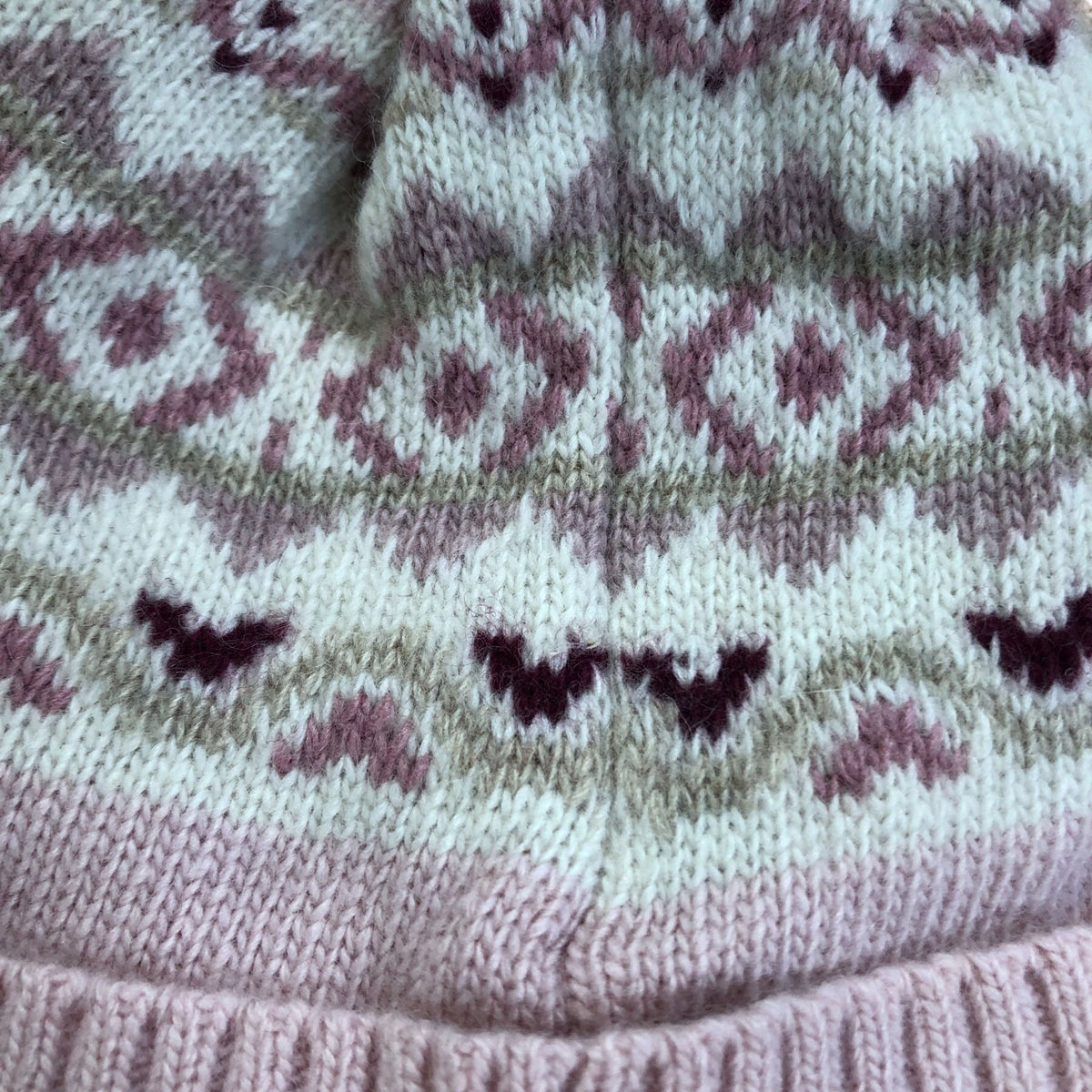 Trotters Frankie Fair Isle Beanie Pink Baby Warm Knit Hat Size ML