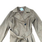 Trench Coat Medium Women's Beige Button Closure Tie Waist Long Sleeve Medium