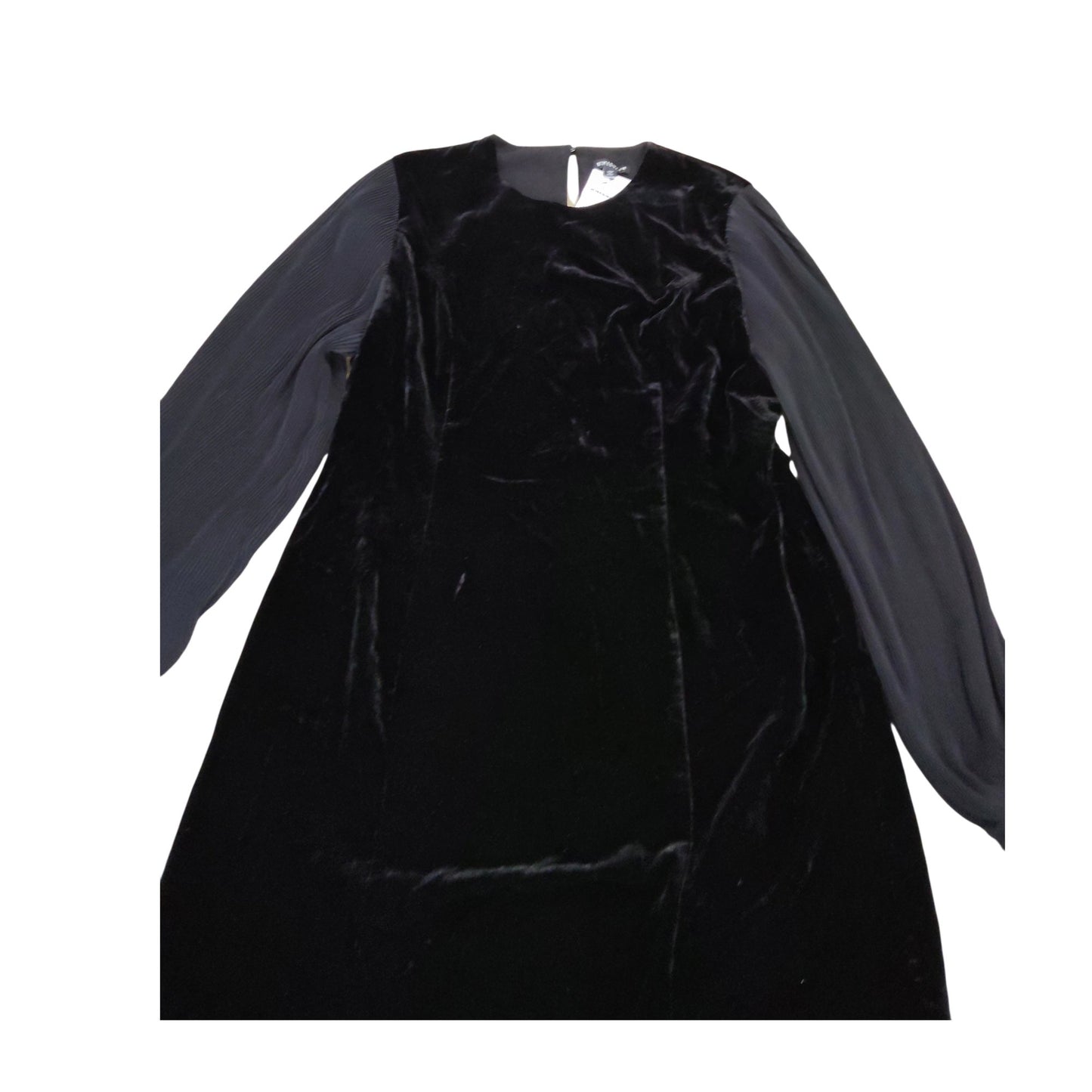 Long Sleeve Black Velvet Dress UK18 Women's Elegant Evening Wear