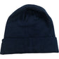 Navy Wool Blend Winter Beanie Hat One Size