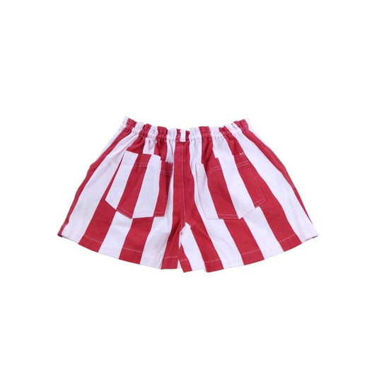 River Island Striped Cotton Shorts Girls Red White Casual Summer Size 7-8 Years