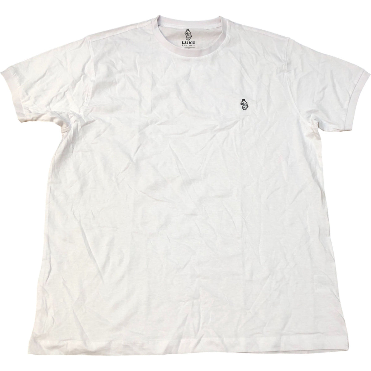 Luke T-Shirt Men's Casual White Short Sleeve With Logo XL