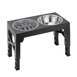 Elevated Dog Bowl Stand 5-Height Adjustable Slow Feeder Bowl 43cm X 23cm