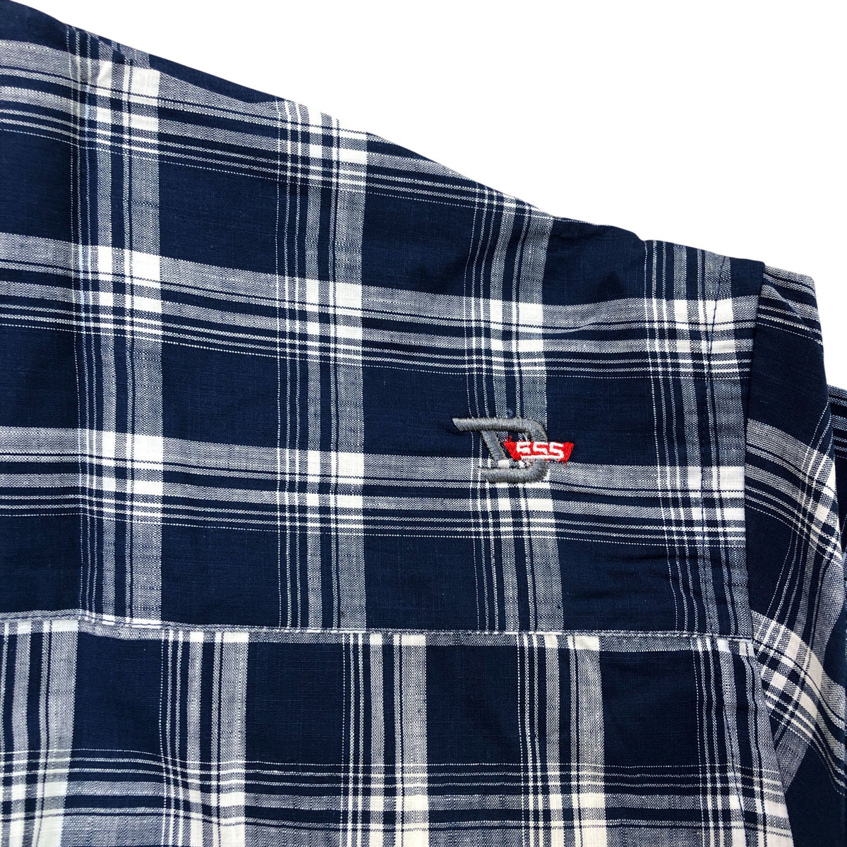 D555 Red Morris French Navy Check Cotton Shirt 5XL