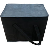Insulated Food Carrier Bag Black Zippered Cooler Tote With Handles 30x30x30cm