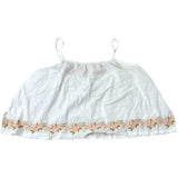 Women's White Embroidered Crop Top Cotton Spaghetti Size 16