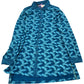 Long Sleeve Shirt Dress UK10 Women's Teal Floral Print Cotton