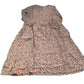 Long Sleeve Dress UK10 Women's Viscose Brown Floral Print