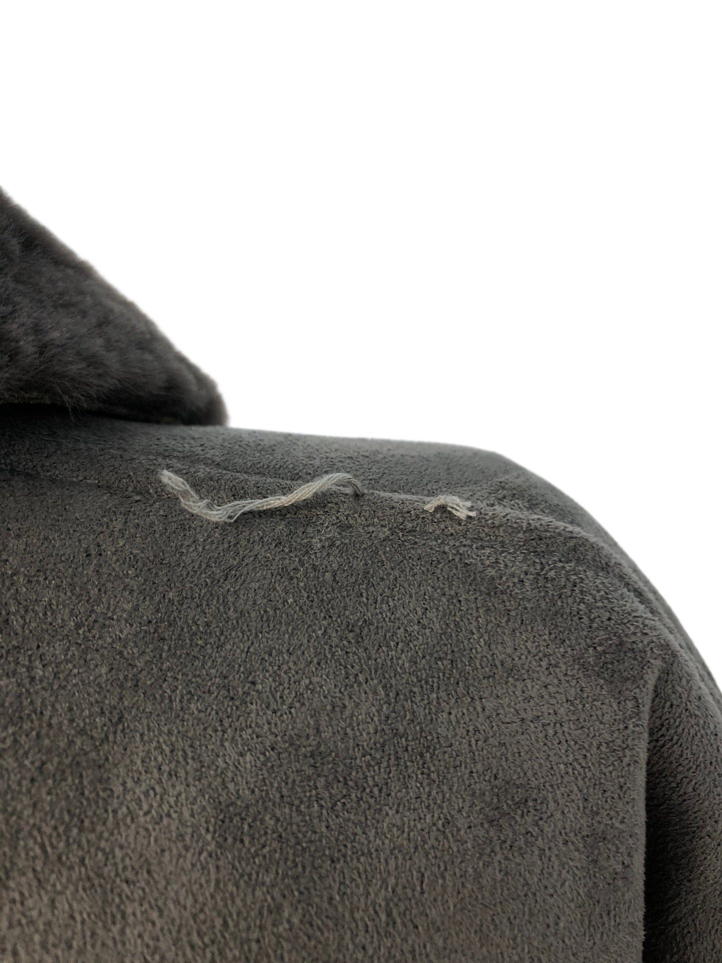 Stylish Grey Faux Suede Overcoat Women's Size 20 Double Breasted Jacket