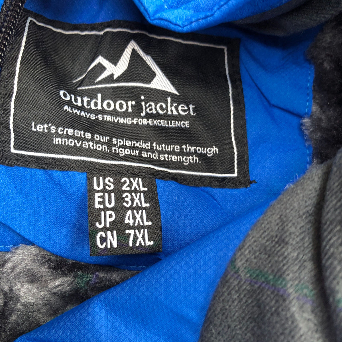 Outdoor Jacket 2XL Men's Blue Insulated Waterproof Snow Coat with Hood