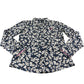 Crew Clothing Company Floral Shirt UK6 Women's Cotton Long Sleeve Navy