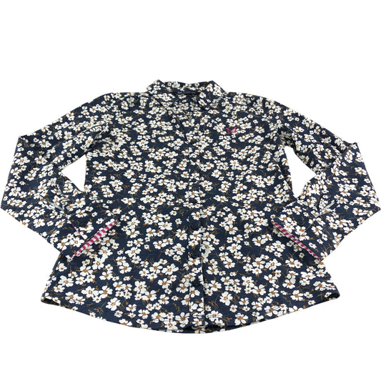 Crew Clothing Company Floral Shirt UK6 Women's Cotton Long Sleeve Navy