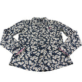 Crew Clothing Company Floral Shirt UK6 Women's Cotton Long Sleeve Navy
