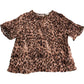 River Island UK12 Women's Viscose Blouse Animal Print Beaded Short Sleeve Top