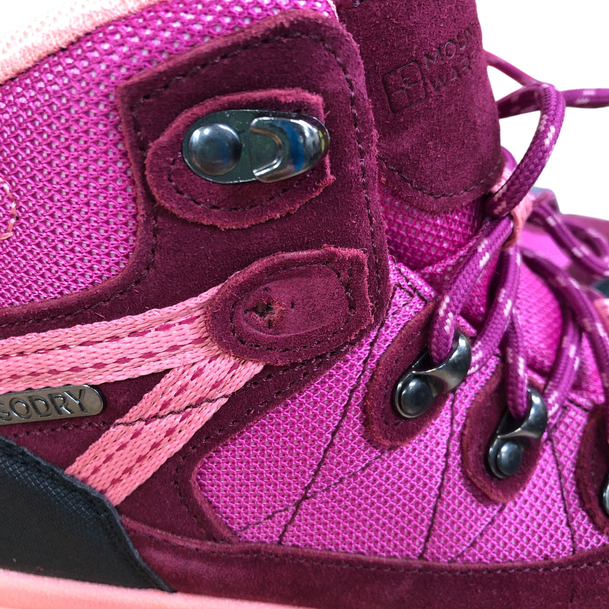 Mountain Warehouse Kids Waterproof Hiking Boots Pink Suede UK 1 Youth