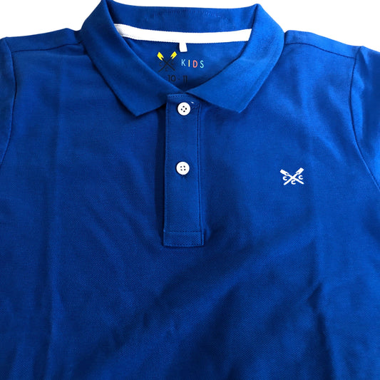 Crew Clothing Blue Kids Polo Shirt Size 10-11 Years Short Sleeve Casual Wear