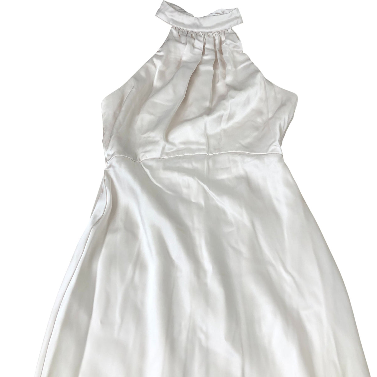 Jarlo Bridesmaid Dress Halter Neck Long Satin Ivory Elegant UK8