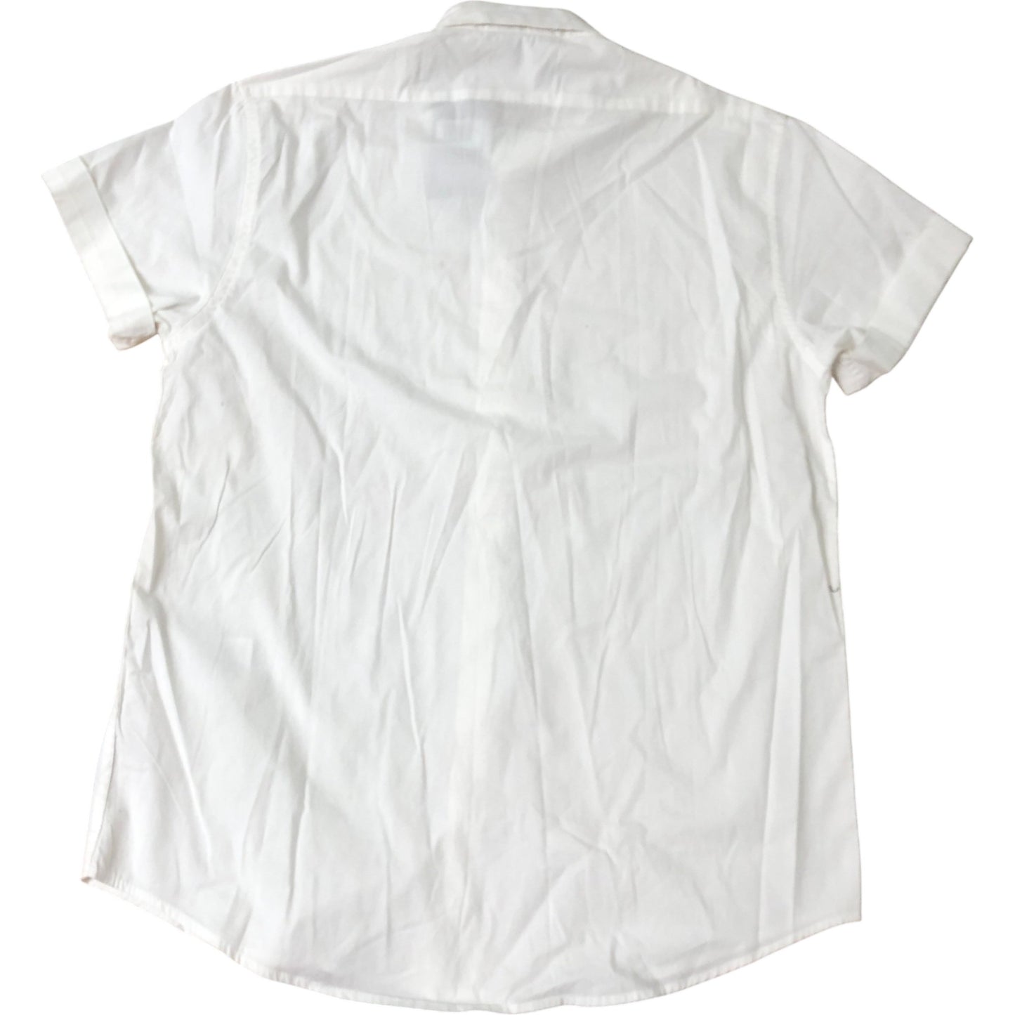 Fluid Short Sleeve Shirt M Men's Casual White Cotton Blend
