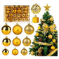 Gold Glitter Christmas Baubles Gold 105 Pieces
