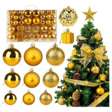 Gold Glitter Christmas Baubles Gold 105 Pieces