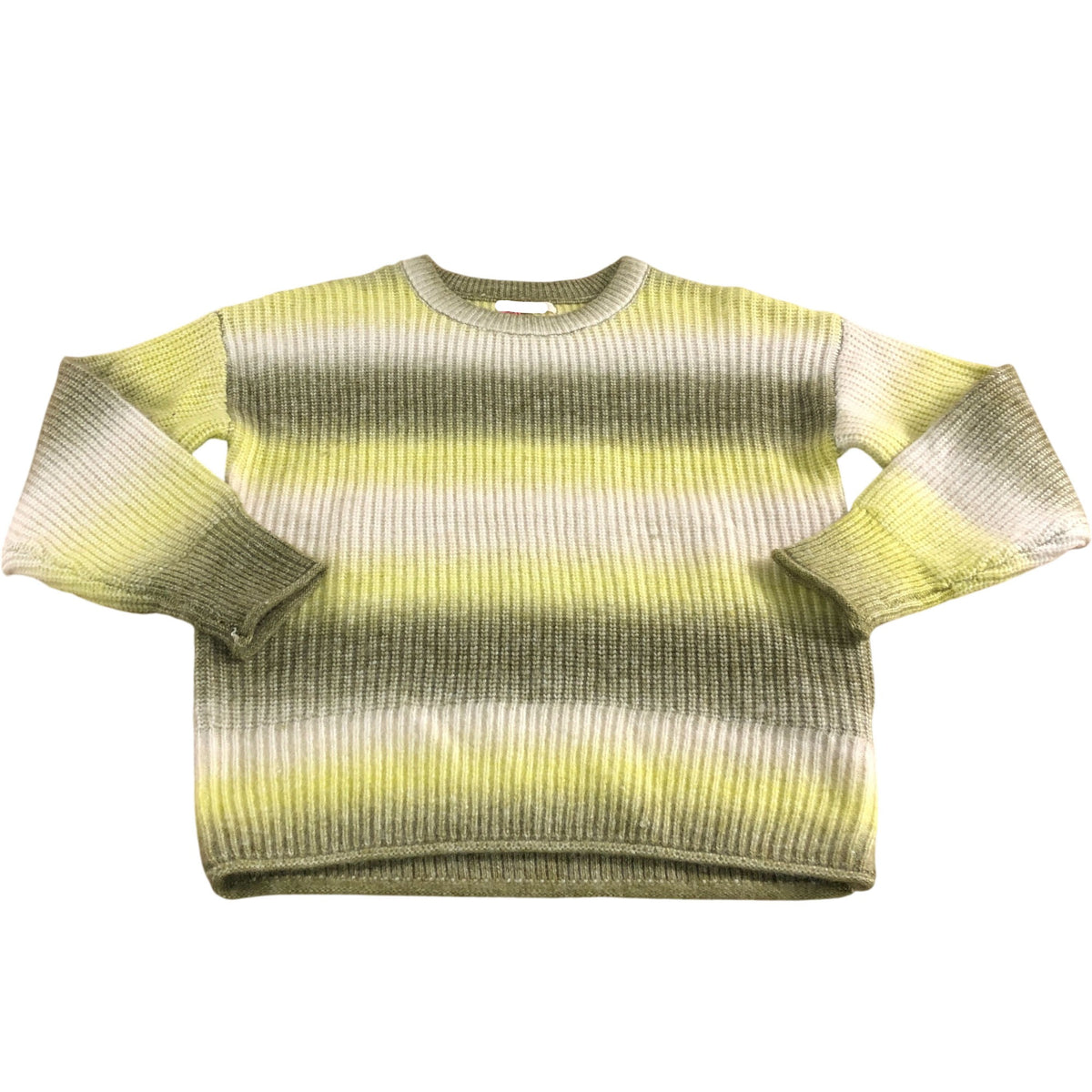 Space Dye Jumper UK8 Women's Green Multi Ribbed Knit Sweater