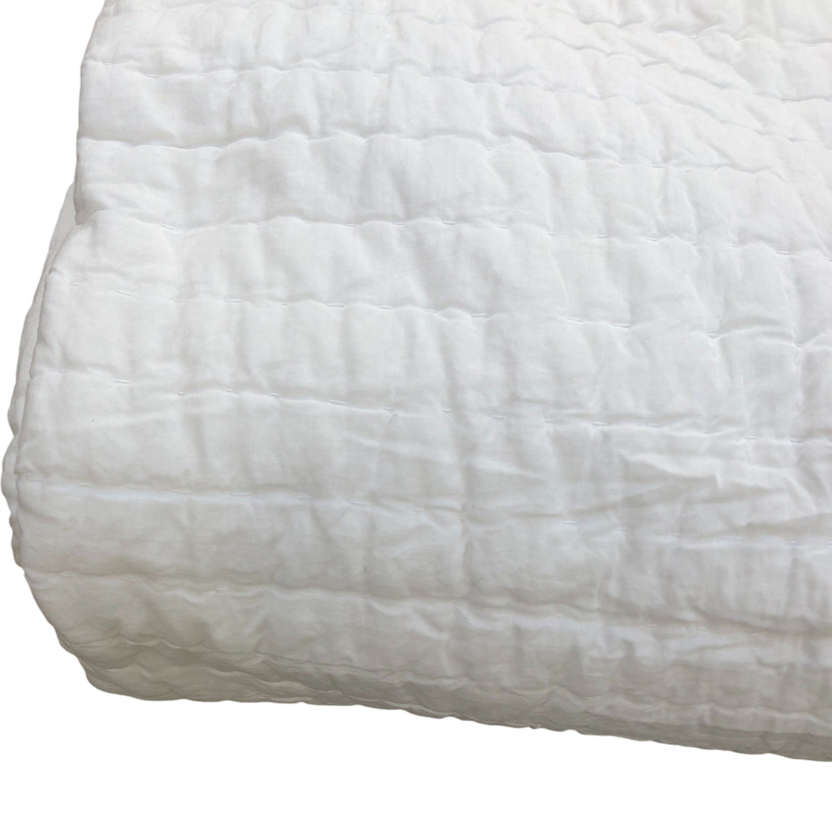 Large White 100% Cotton Quilted Throw 270x260cm
