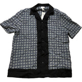 River Island Men's Short Sleeve Shirt Size S Blue Patterned Casual Top