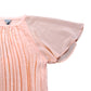 Pleated Chiffon Blouse Women's Size Small Flowy Short Sleeve Peach Top