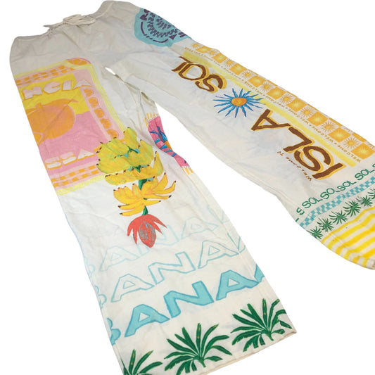 River Island Women's Vintage Print Trousers UK S Summer Holiday Casual Wear