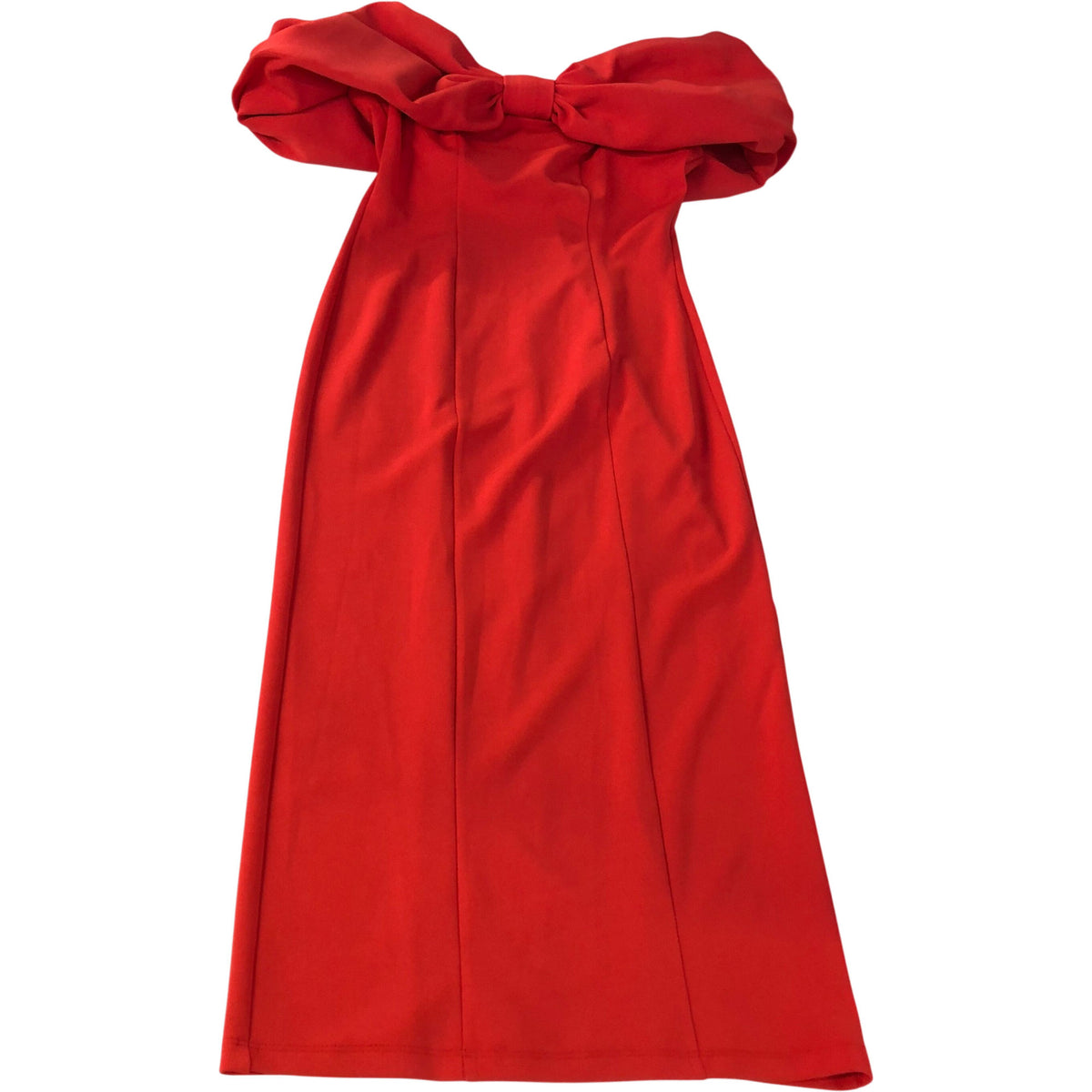 River Island Red Dress UK Medium Women's Off Shoulder Bow Detail