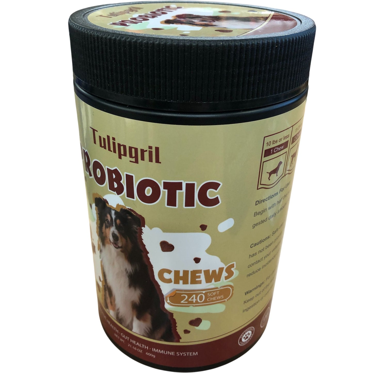 Tulipgril Probiotic Chews Duck Flavor 240 Soft Chews Pet Supplement