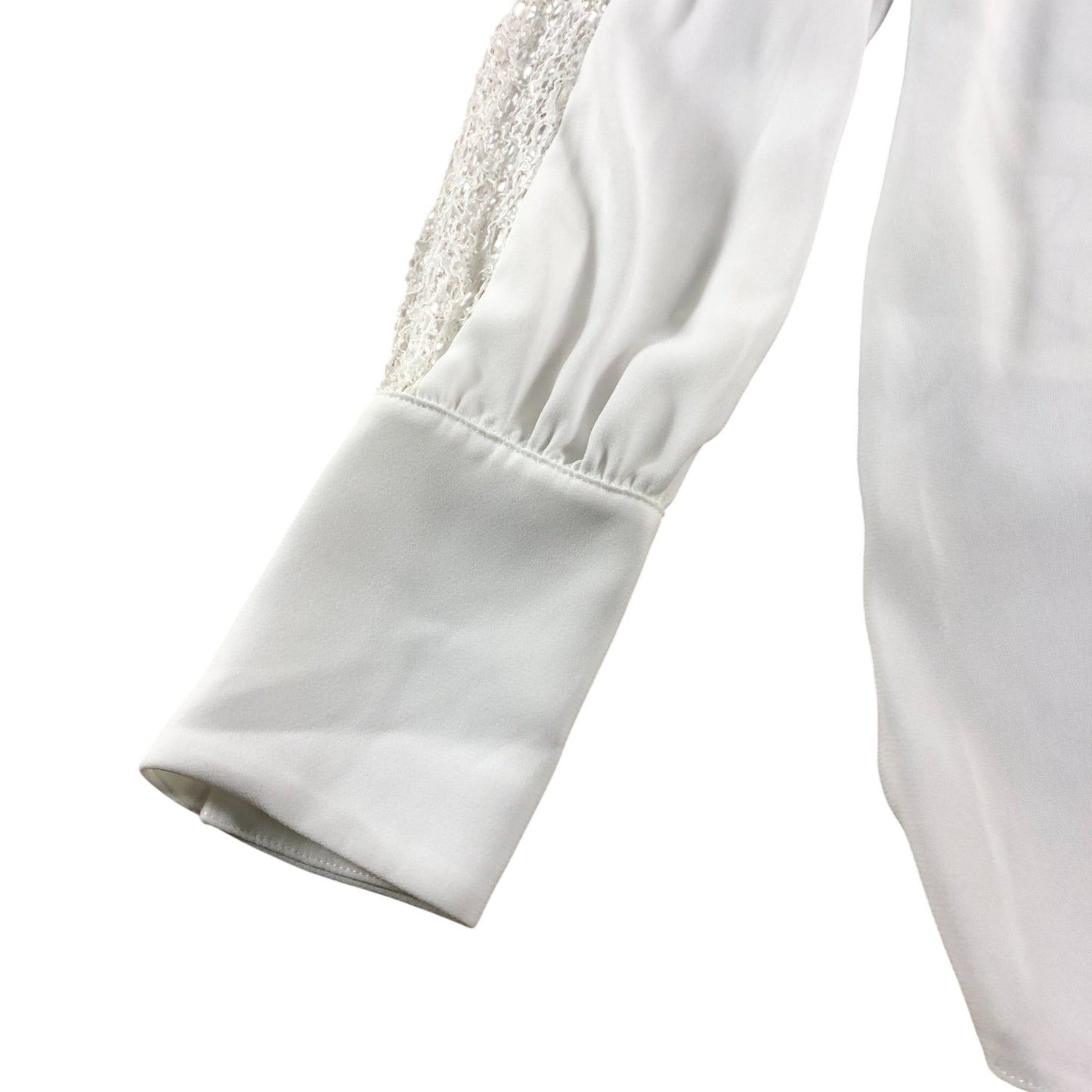 River Island White Lace Trim Blouse - Size 10