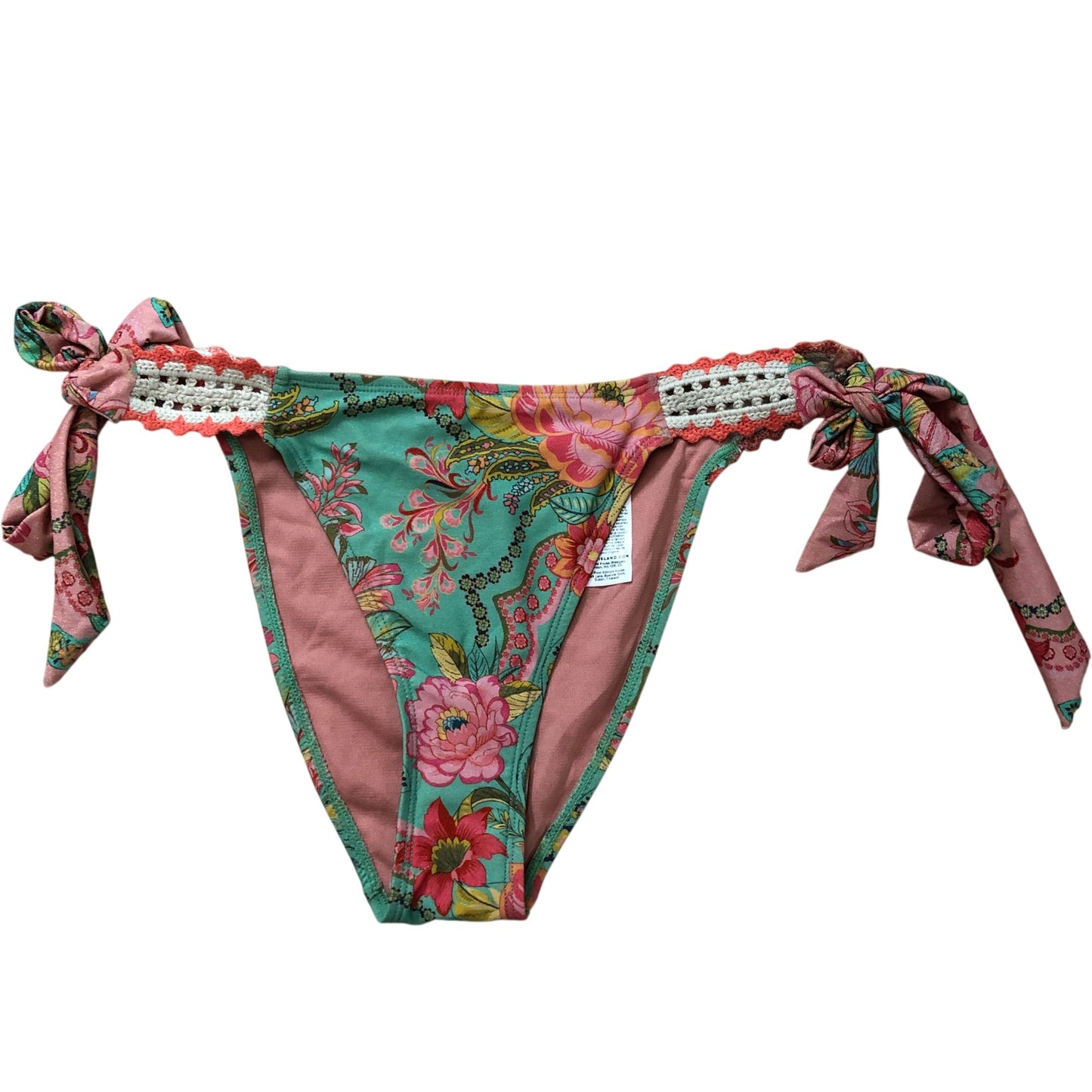 River Island Floral Print Swim Briefs Women Tie Side Detail Size 8
