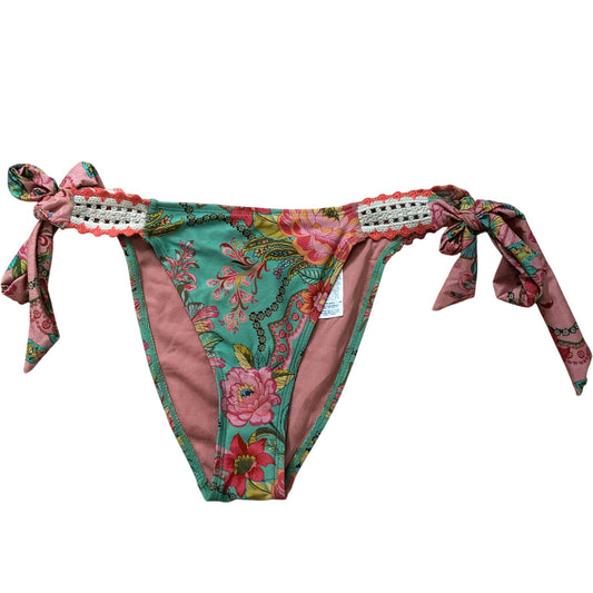 River Island Floral Print Swim Briefs Women Tie Side Detail Size 8