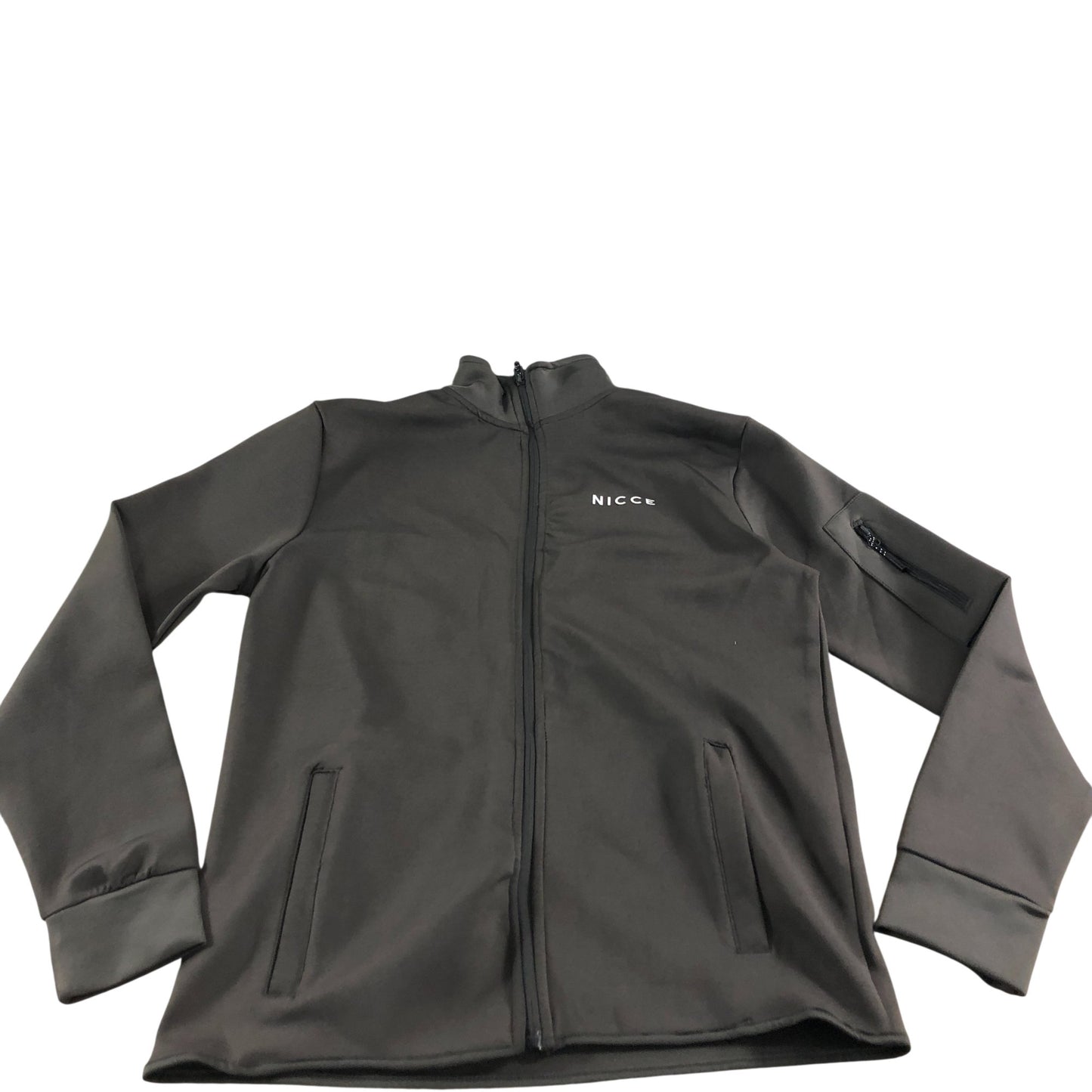 NICCE Men's Grey Zip Up Jacket Casual Lightweight Sportswear Medium