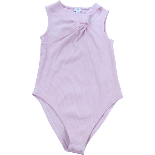 River Island Baby Pink Ribbed Bodysuit Size 7-8 Years Girls Sleeveless Tops
