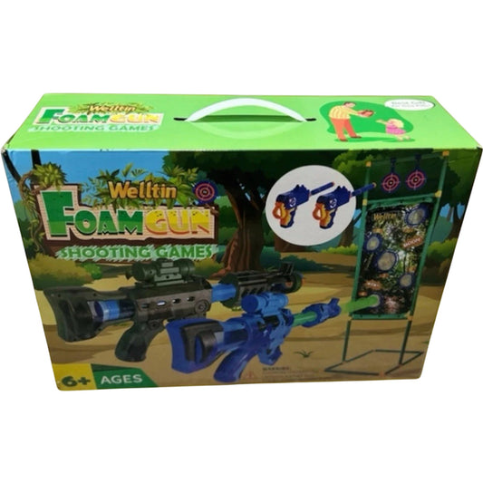 WELLTIN Foam Gun Shooting Games Toy Set Blaster Guns Targets Family Fun