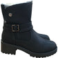 Brave Soul Black Boots Faux Fur Lining and Buckle Detail Women's Size 6