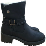 Brave Soul Black Boots Faux Fur Lining and Buckle Detail Women's Size 6