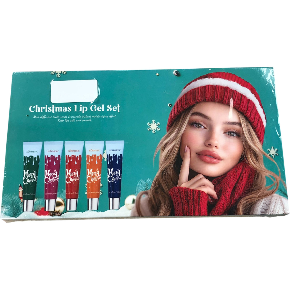 KORMESIC Christmas Lip Gel Set 5 Flavours Moisturising Lip Care Collection
