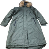 Bench Parka Jacket Women Green Faux Fur Hood Warm Outerwear UK14