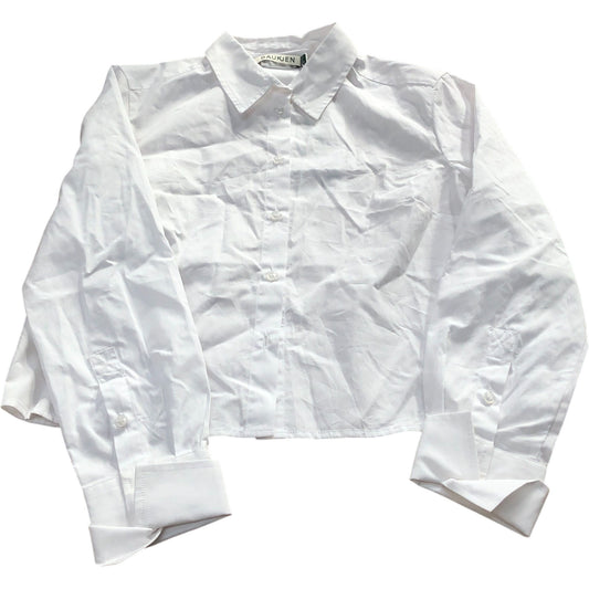 Baukjen Cropped White Shirt UK8 Women's Casual 100 Organic Cotton Long Sleeve