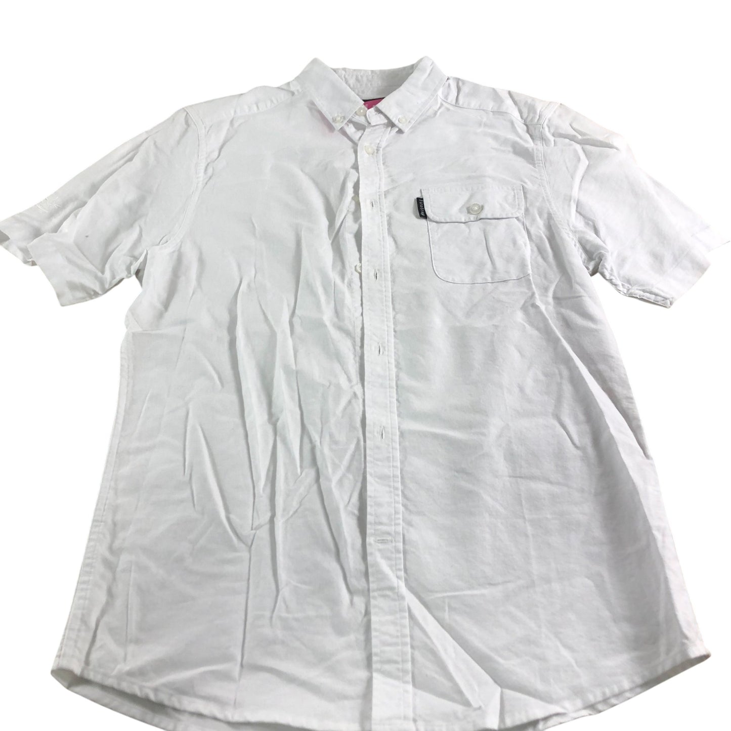 Firetrap Alvin White Short Sleeve Cotton Shirt Men's Casual Top Medium