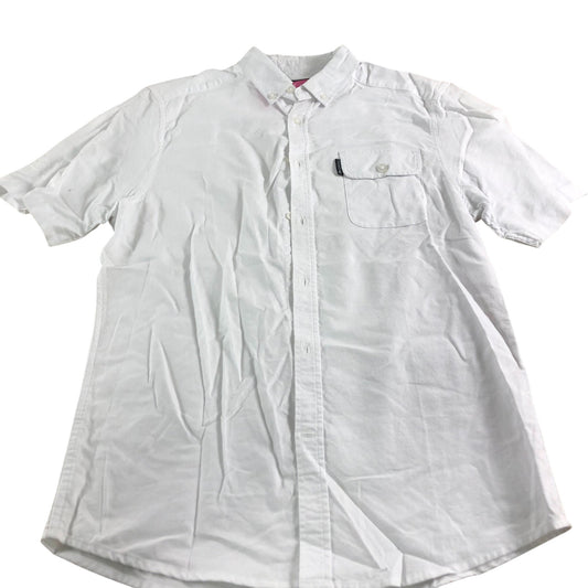 Firetrap Alvin White Short Sleeve Cotton Shirt Men's Casual Top Medium