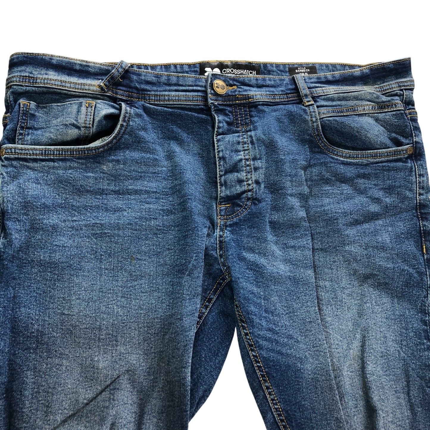 Crosshatch Men's Slim Fit Jeans Authentic Denim Blue 38W 27L