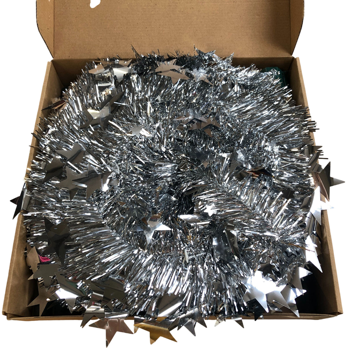 Collapsible Silver Tinsel Christmas Tree 5FT