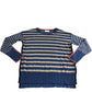 Olive Stripe Jumper UK8 Women's Wool Blend Blue