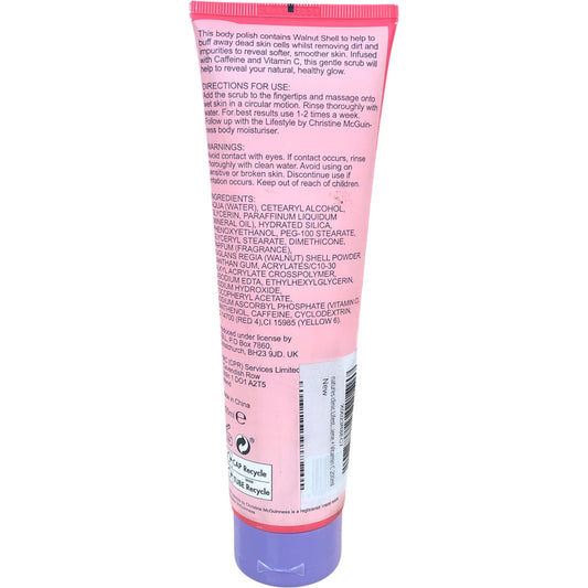Lifestyle Body Polish Caffeine Vitamin C Exfoliating Skin Care 200ml