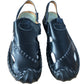 Black Leather Sandals Unisex Open Toe Adjustable Strap UK10.5