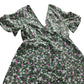 Brave Soul Floral Print Maxi Dress XS Women's Short Sleeve V Neck Green